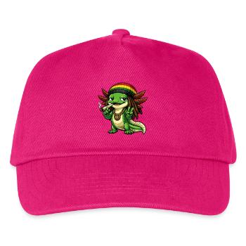 Cooler Rastafari Axolotl - Kinder Basecap - Fuchsia - Vorne