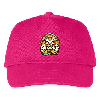 Groovy Faith Vibes Hippie Guru - Kinder Basecap - Fuchsia - Vorne