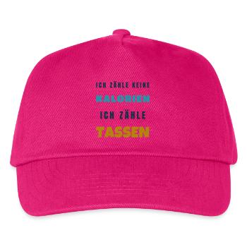 Ich zähle keine Kalorien ich zähle Tassen - Kinder Basecap - Fuchsia - Vorne