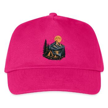 Abenteuer Camping - Kinder Basecap - Fuchsia - Vorne