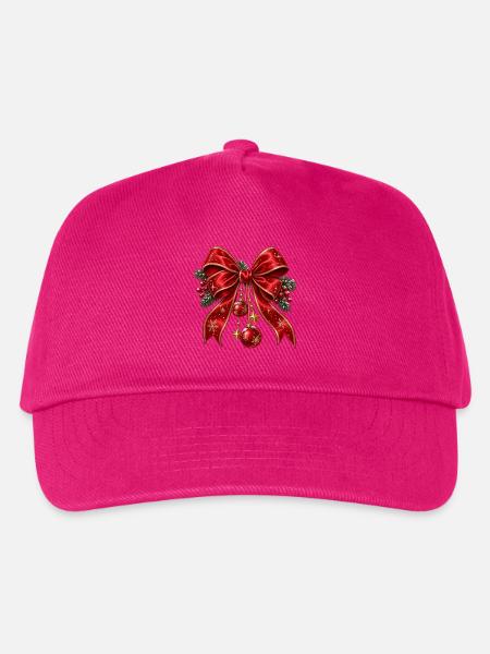 Weihnachtsrote Schleife mit Goldakzenten - Kinder Basecap - Fuchsia
