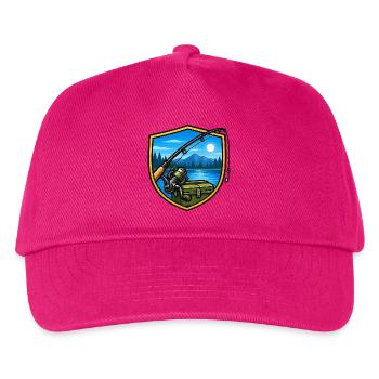 Seeangeln bei Abendlicht - Kinder Basecap - Fuchsia - Vorne