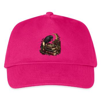 Rabe beim Schachspiel - Kinder Basecap - Fuchsia - Vorne