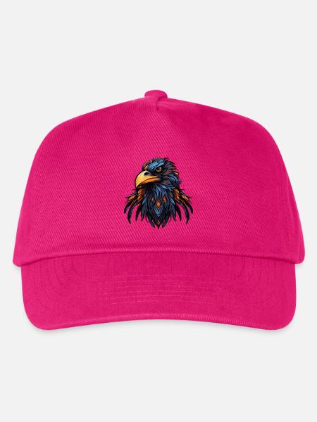 Adler Kopf Bunt Illustration - Kinder Basecap - Fuchsia