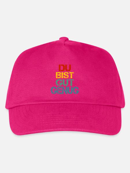 Du Bist Gut Genug Retro Bunt - Kinder Basecap - Fuchsia
