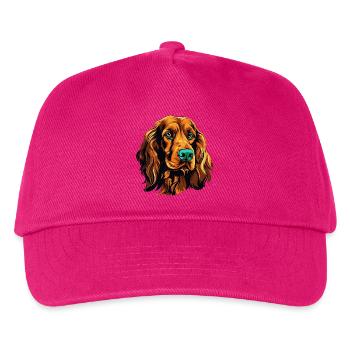 Farbiges Hundeporträt Spaniel - Kinder Basecap - Fuchsia - Vorne