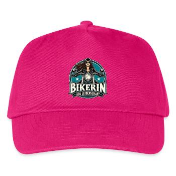 Bikerin Aus Leidenschaft - Kinder Basecap - Fuchsia - Vorne