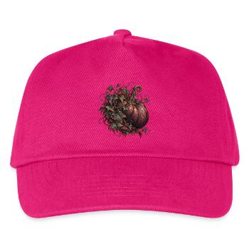 Dunkler Kürbis mit Efeu - Kinder Basecap - Fuchsia - Vorne