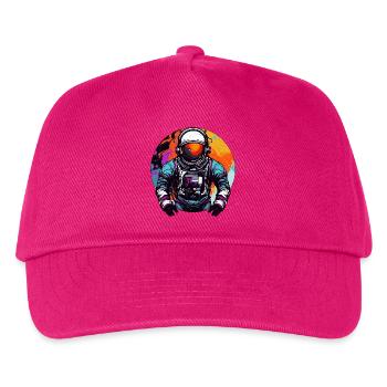 Astronaut im Weltall Bunt - Kinder Basecap - Fuchsia - Vorne