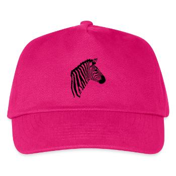 Zebra Kopf - Kinder Basecap - Fuchsia - Vorne