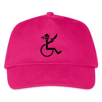 Rollstuhl-Pirat # - Kinder Basecap - Fuchsia - Vorne