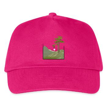 Tree on hill with canvas structure, public domain - Kids’ Baseball Cap - fuchsia - Front