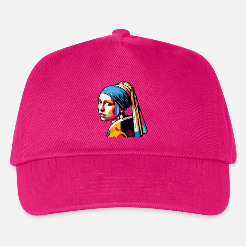 Mädchen mit Perlenohrring modern - Kinder Basecap - Fuchsia