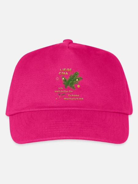 Liebe Oma, ich wünsche dir schöne Weihnachten - Kinder Basecap - Fuchsia