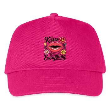 Küsse heilen alles - Kinder Basecap - Fuchsia - Vorne