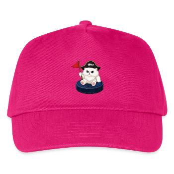 Piratenkatze reitende Roboter-Staubsauger - Kinder Basecap - Fuchsia - Vorne