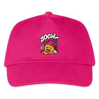Social Battery Schmelze Grafik - Kinder Basecap - Fuchsia - Vorne