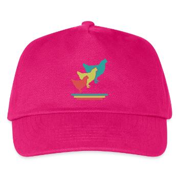 Hühner Trio Retro - Kinder Basecap - Fuchsia - Vorne