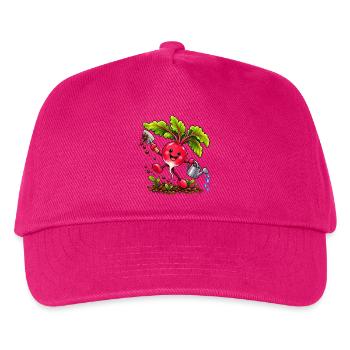 Fröhliches Radieschen beim Gärtnern  - Kinder Basecap - Fuchsia - Vorne
