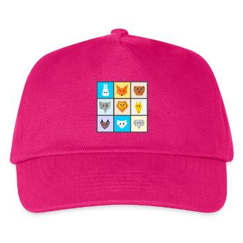 Colorful animal mix with favorite animals - Kids’ Baseball Cap - fuchsia - Front