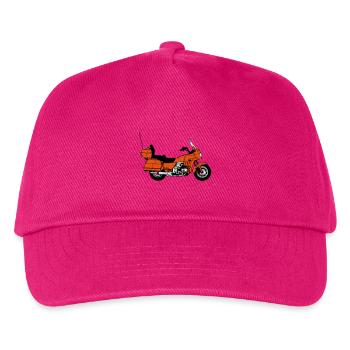 Motorrad , Goldwing , Chopper , Kult(25) - Kinder Basecap - Fuchsia - Vorne