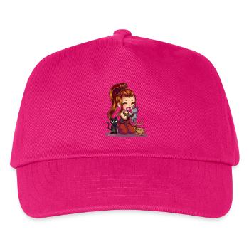 Brigitte und Katzen - Kinder Basecap - Fuchsia - Vorne