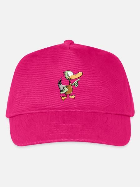 Lustiger Erpel - Ente Comic - Kinder Basecap - Fuchsia