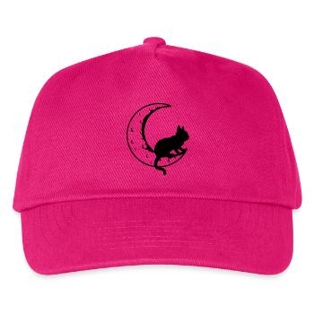 Schwarze Katze Sichel Mond - Kinder Basecap - Fuchsia - Vorne