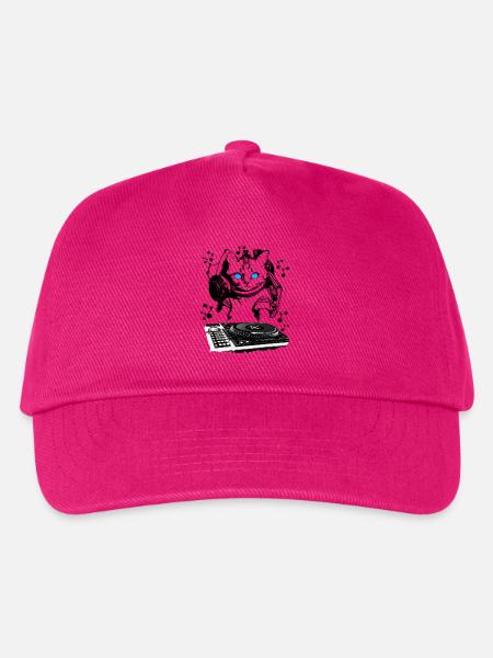 Katzen DJ mit Mischpult - Kinder Basecap - Fuchsia