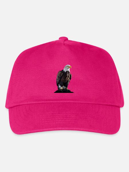 Cooles Polygon Design Mit Einem Weißkopfseeadler - Kinder Basecap - Fuchsia