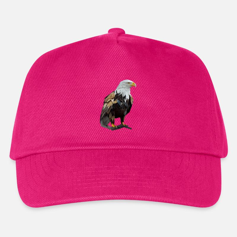 Cooles Polygon Design Mit Einem Weißkopfseeadler - Kinder Basecap - Fuchsia
