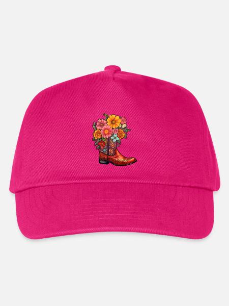 Cowboy Stiefel Blumen Country Musik - Kinder Basecap - Fuchsia
