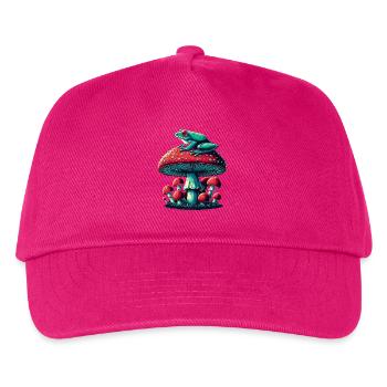 Mystischer Frosch & Pilz - Kinder Basecap - Fuchsia - Vorne