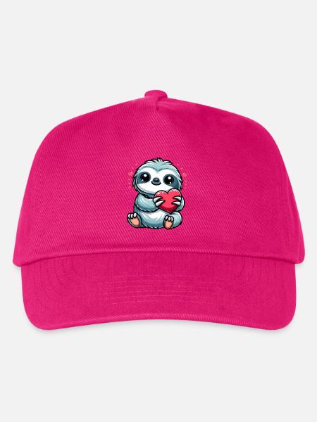Faultier Liebe Valentinstag Herz Freundschaft - Kinder Basecap - Fuchsia