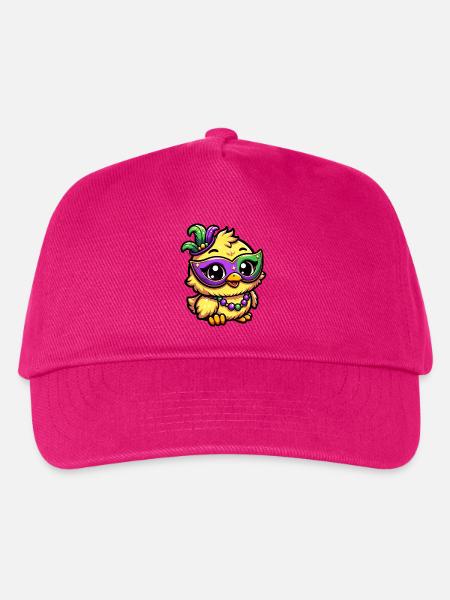 Mardi Gras Huhn, Küken in Verkleidung - Kinder Basecap - Fuchsia