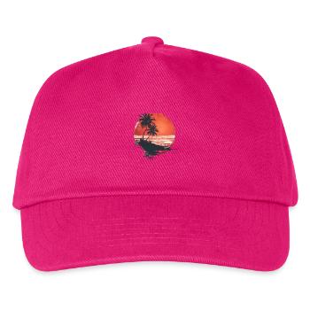 Tropical sunset with palm trees - Kids’ Baseball Cap - fuchsia - Front
