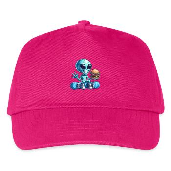 Alien Snowboarder Hamburger Fast Food - Kinder Basecap - Fuchsia - Vorne