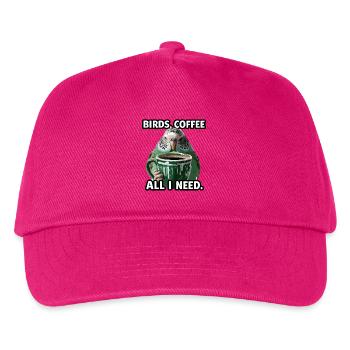 Funny Bird Coffee Zoo Retro Coffee All I Need - Kids’ Baseball Cap - fuchsia - Front
