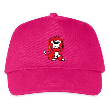 Hund Guckt Unglücklich Traurig Schüchtern Angst - Kinder Basecap - Fuchsia - Vorne