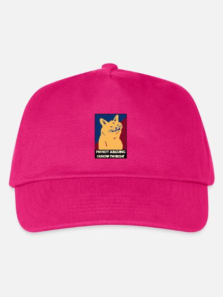 Ich streite nicht, ich weiß, dass ich Recht habe, Katze - Kinder Basecap - Fuchsia