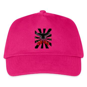 Rockabilly Retro Raven Crow Raven Cherries - Kids’ Baseball Cap - fuchsia - Front