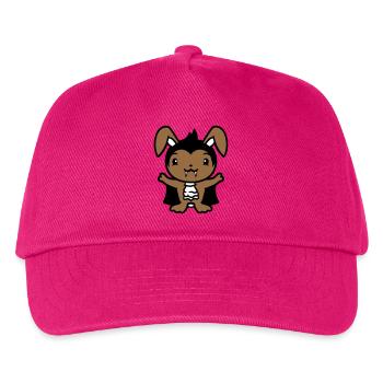Hase Vampir scharfe lange Zähne Halloween Kostüm - Kinder Basecap - Fuchsia - Vorne