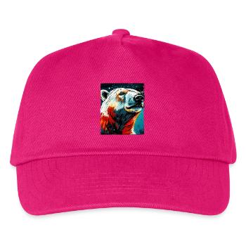 Eisbär Porträt Polar bär - Kinder Basecap - Fuchsia - Vorne