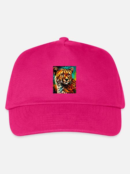 Gepard Porträt - Kinder Basecap - Fuchsia