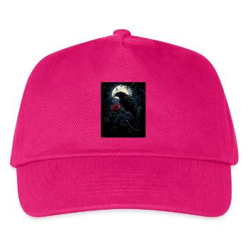 Raven Rose Moon Gloomy Gothic Black Crow - Kids’ Baseball Cap - fuchsia - Front