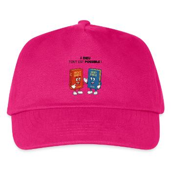 Bibel T-Shirt - Kinder Basecap - Fuchsia - Vorne