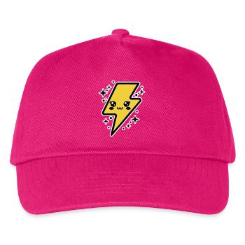 Adorable lightning bolt with kawaii face - Kids’ Baseball Cap - fuchsia - Front