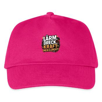 Lärm Dreck Kraft – Mein Element - Kinder Basecap - Fuchsia - Vorne