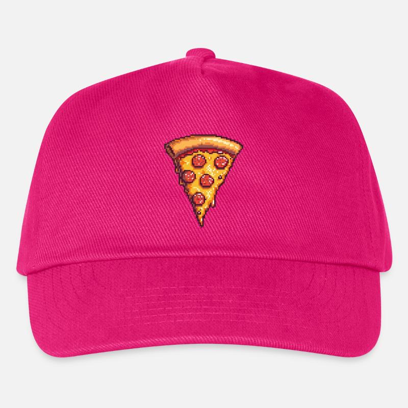 Pixel Pizza Stück - Kinder Basecap - Fuchsia