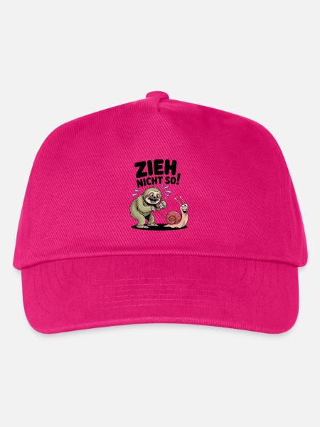Faultier Schnecke Spruch, zieh nicht so - Kinder Basecap - Fuchsia